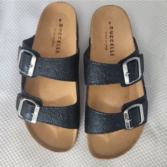 DUCCELLI Made in Italy Jaimee leather comfort lagenlook buckle Sandals - Picture 3 of 7